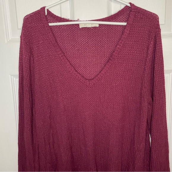 Anthropologie burgundy tunic size Large - Picture 2 of 8